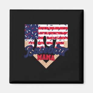 4th July Baseball Mama Ice Cream Drip Baseball Mom Magnet