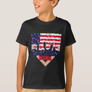 4th July Baseball Mama Ice Cream Drip Baseball Mom T-Shirt