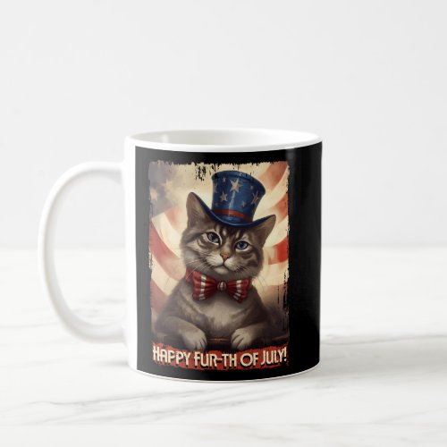 4Th July Cat Happy Fur_Th Of July Patriotic Cat  Coffee Mug