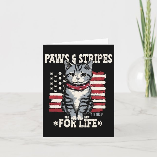 4th July Cat Lover  Card (Front)