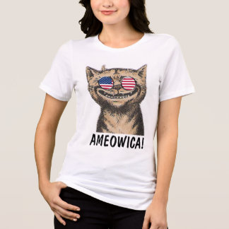 4th july Cat T-shirts, AMEOWICA! Tri-Blend Shirt