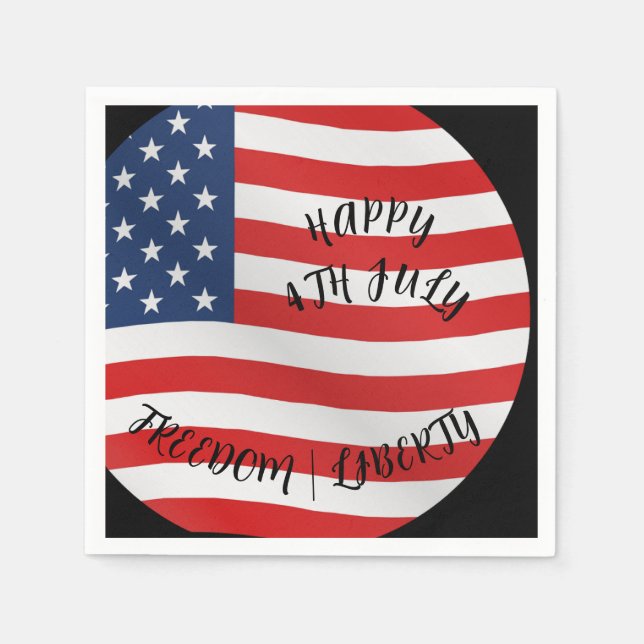 4th July celebration paper party napkins (Front)