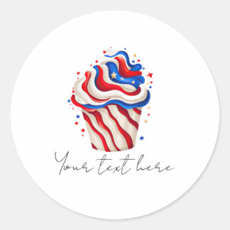 4th July Classic Round Sticker