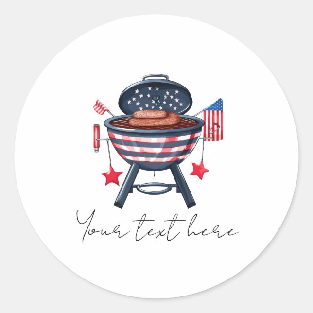 4th July Classic Round Sticker (Front)