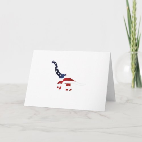 4th July Dinosaur American Flag Funny Gift Card