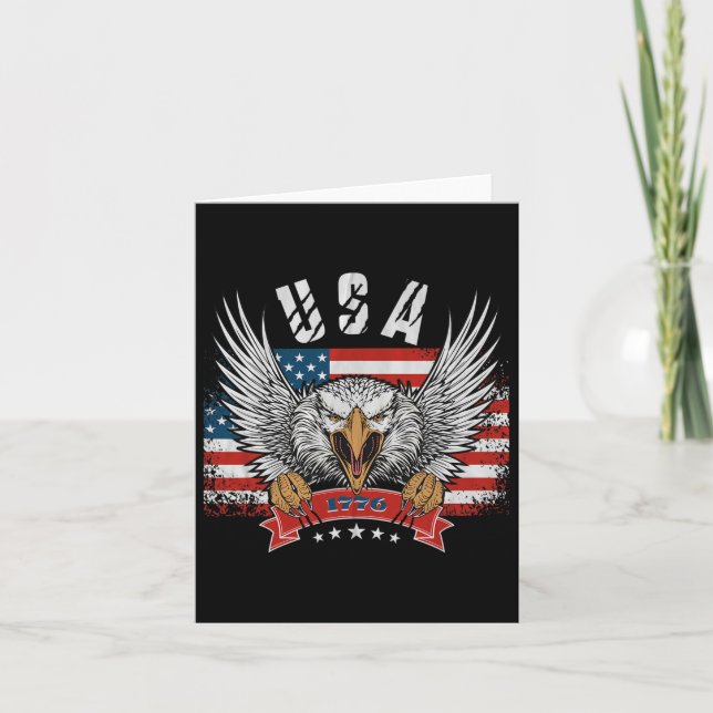 4th July Eagle merica America Independence Day Pat Card (Front)