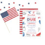 4th July Family Baby Shower Red White Due Invitation