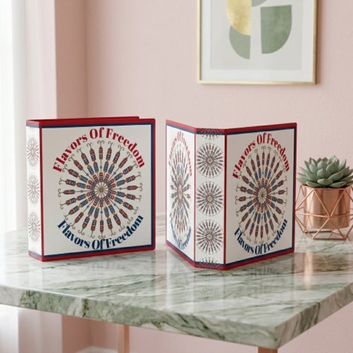 4th July Flavors Of Freedom Fireworks Pride Wreath 3 Ring Binder