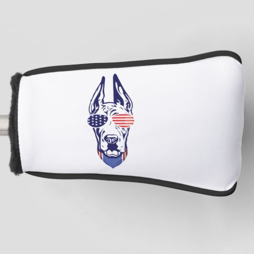 4th july Great Dane American Flag Independence Day Golf Head Cover