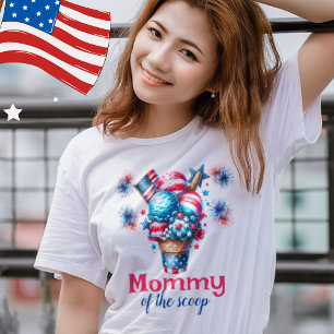 4th July Ice cream Gender Reveal Mommy T-Shirt