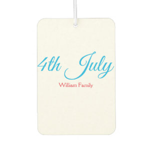 4th July independence day add name text custom Air Freshener