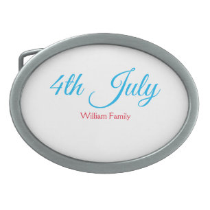 4th July independence day add name text custom Belt Buckle