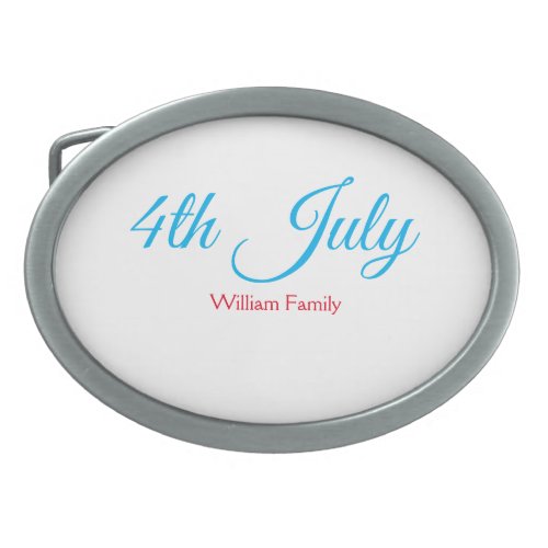 4th July independence day add name text custom Belt Buckle