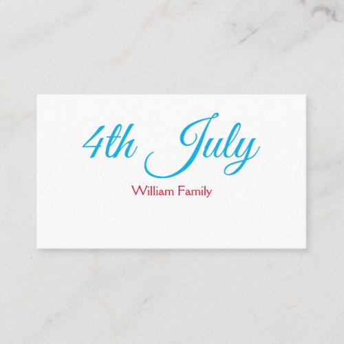 4th July independence day add name text custom Business Card