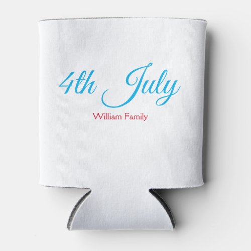 4th July independence day add name text custom Can Cooler