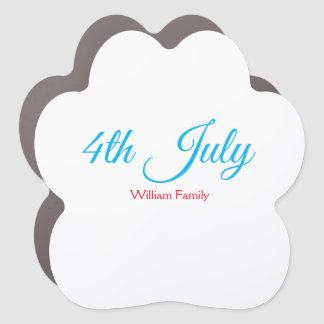 4th July independence day add name text custom Car Magnet