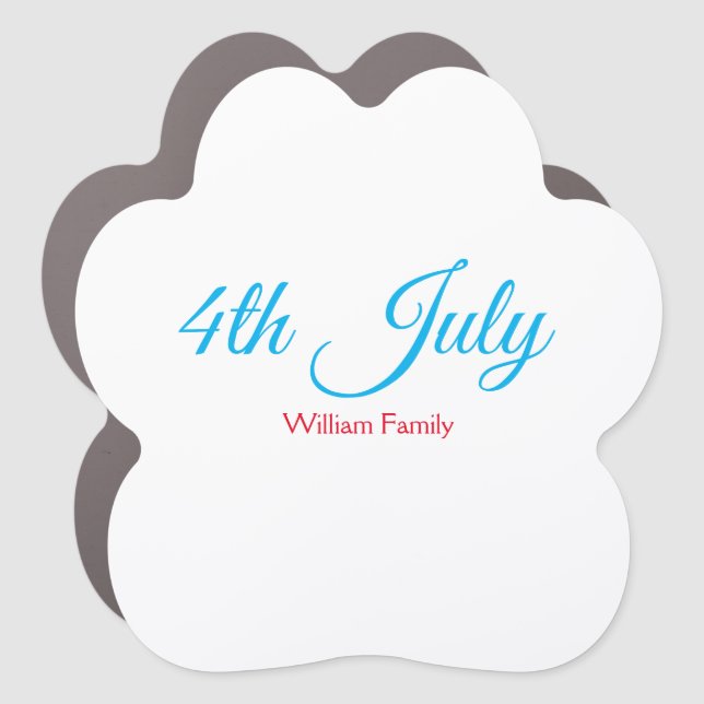 4th July independence day add name text custom Car Magnet (Front)