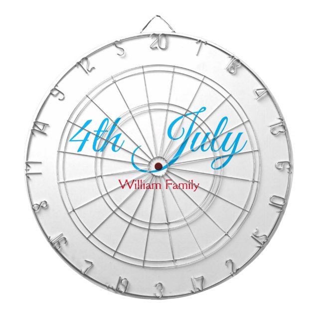 4th July independence day add name text custom Dart Board (Front)