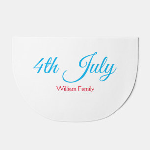 4th July independence day add name text custom Doormat