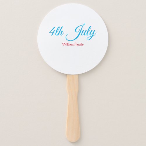 4th July independence day add name text custom Hand Fan