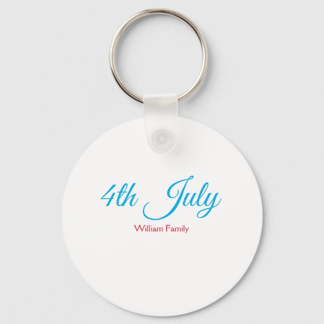 4th July independence day add name text custom Keychain (Front)