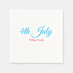 4th July independence day add name text custom Napkins