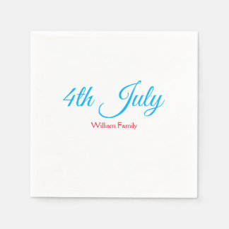 4th July independence day add name text custom Napkins