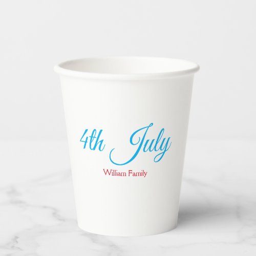 4th July independence day add name text custom Paper Cups