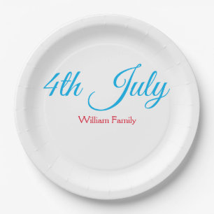 4th July independence day add name text custom Paper Plates