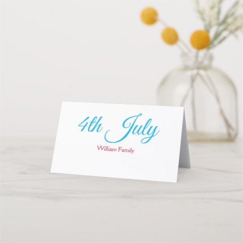 4th July independence day add name text custom Place Card