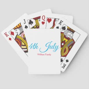 4th July independence day add name text custom Poker Cards