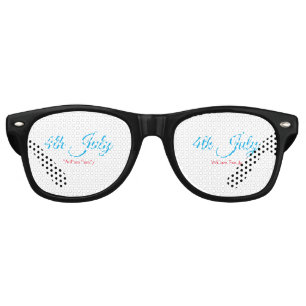 4th July independence day add name text custom Retro Sunglasses