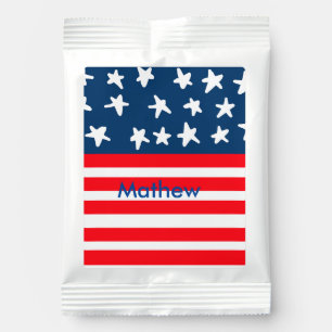 4th july independence day add name text US flag Hot Chocolate Drink Mix