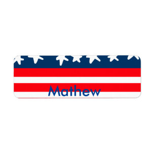 4th july independence day add name text US flag Label
