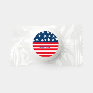 4th july independence day add name text US flag Life Saver® Mints