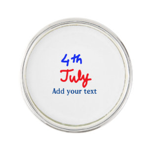 4th july independence day add your text name photo lapel pin