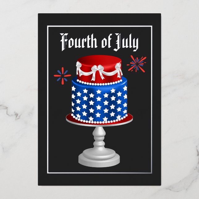 4th July Independence Day BBQ Foil Invitation (Front)