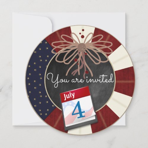 4th July Independence Day Chalkboard Party Invitation