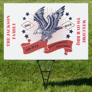4th July Independence Day. Editable text. Sign