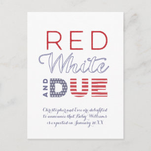 4th July Independence Day Labor Day Pregnancy Announcement Postcard