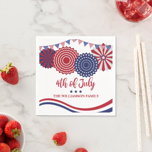 4th July Independence Day Party paper napkins