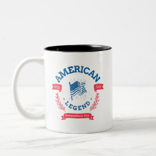 4th July Independence Day Two-Tone Coffee Mug