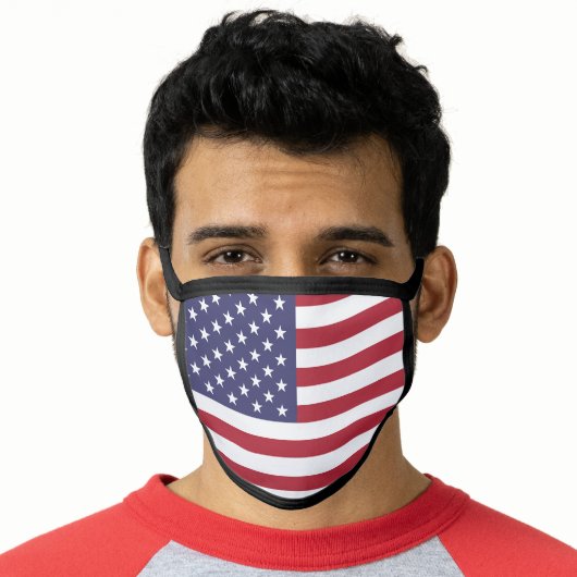 4th July Independence day USA American flag modern Face Mask (Worn Him)