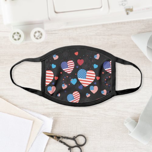 4th July Independence day USA American flag modern Face Mask