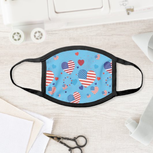 4th July Independence day USA American flag modern Face Mask (Insitu)