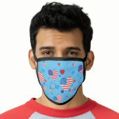 4th July Independence day USA American flag modern Face Mask (Worn Him)