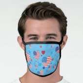4th July Independence day USA American flag modern Face Mask (Worn Him)