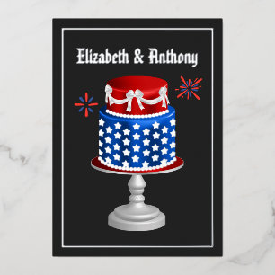 4th July Independence Day Wedding Foil Invitation