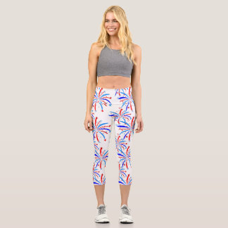 4th july independence fireworks stars capri leggings