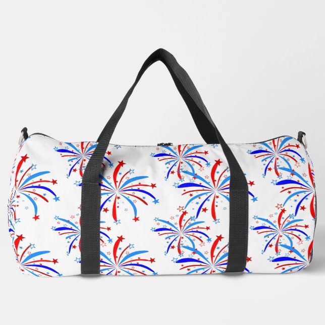 4th july independence fireworks stars  duffle bag (Front)